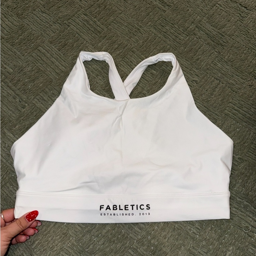 Fabletics Classic White Sports Bra